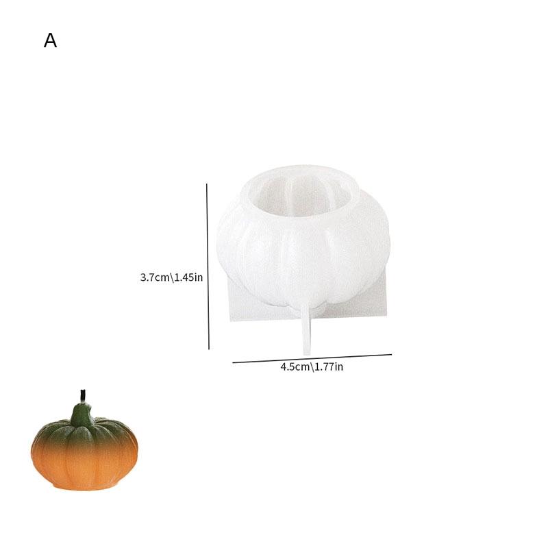 3D Pumpkin Silicone Mold For Scented Candle Easy Demold Halloween Resin Moulds Thanksgiving Gifts