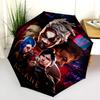 Vibrant Cyberpunk Warrior Folding Umbrella Travel Suitable for All Seasons Gift Umbrella Three Folds