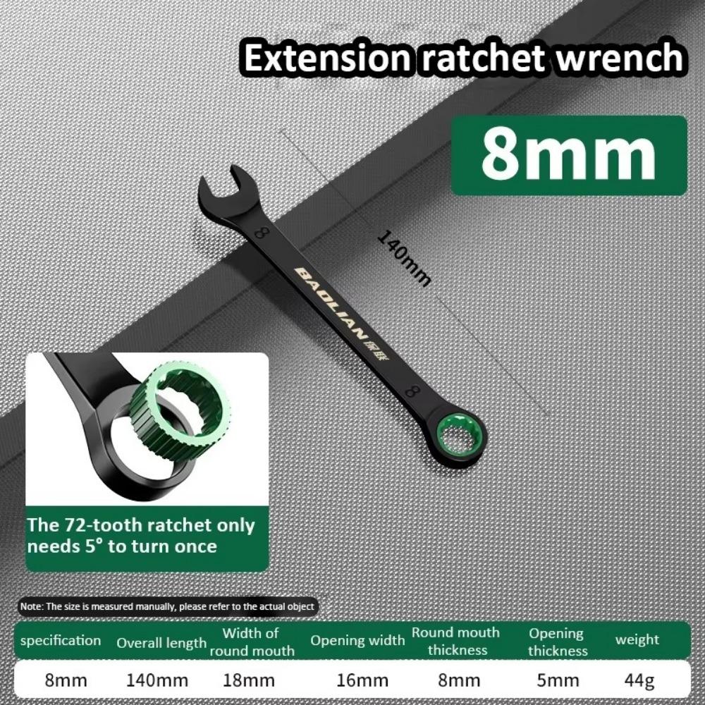 Portable 6-19MM Combination Wrench Open-end Dual-purpose Ratchet Spanner Manual Spanners Bicycle Motorcycle