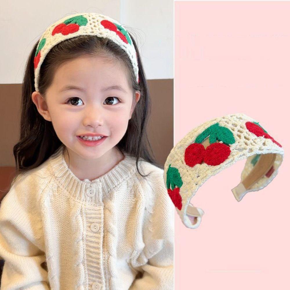 Crochet Wide Hair Hoop Colorful Children Hair Band Cute Knitted Kids Headband Daily