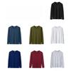 Herren Unifarben Langarm T-Shirt Herren Locker O-Ausschnitt Große Größe Unterhemd Mann T-Shirt Baumwolle Oberteile T-Shirts