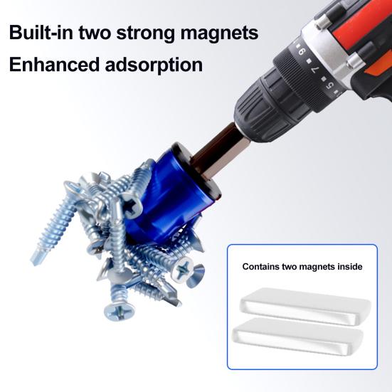 1/5 ks Hlava šroubováku Magnetický kroužek Univerzální šroubovák Silové bity Magnetizér Kroužek Vysoce odolná hliníková slitina Magnetický držák šroubů