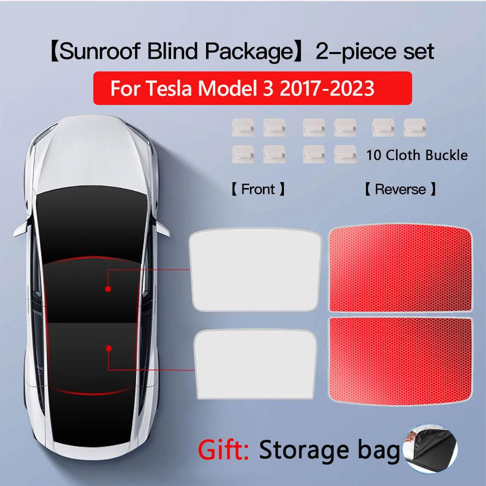 Sunshades For Tesla Model 3 Sunroof Highland 2026 Model Y 2020-26 Ice Cloth Buckle Sun Pare Glass Front Rear Skylight AccessoryWindshield Sunshades 1