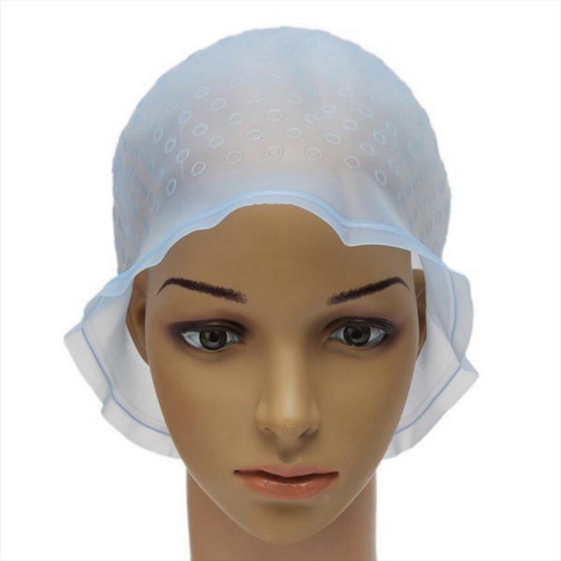 Reusable Hair Colouring Highlighting Dye Cap Hat Hook Silicone Hair Coloring Highlighting Cap + Hook