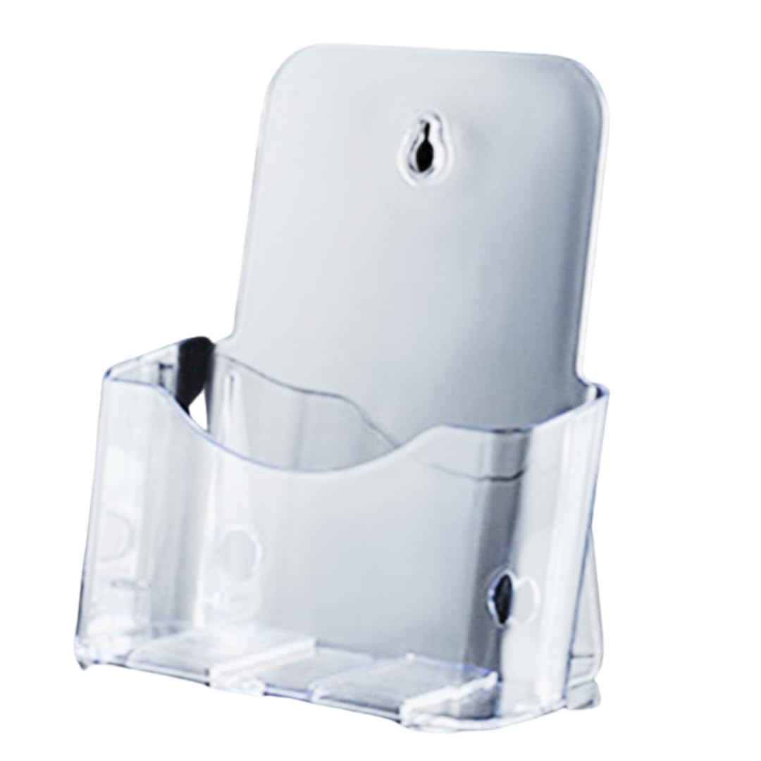 

store88 Magazine Rack, Brochure Stand, Tabletop, Flyer, Catalog Stand, Wall-Mounted, Bookstand, Clear (A5, 1 Tier)