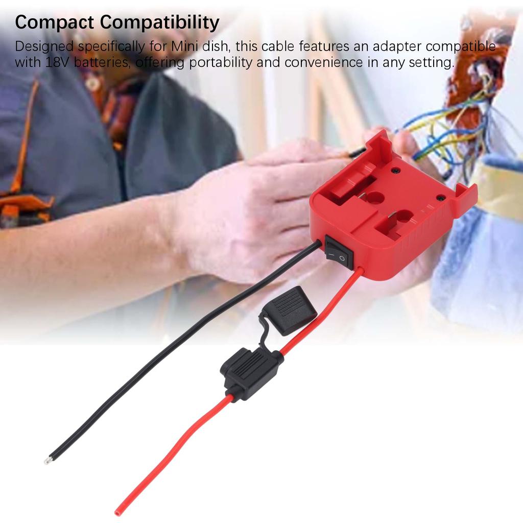 18V Akku-Adapter und DC-Stromkabel mit 3x30A Sicherungsklemmen für Mini