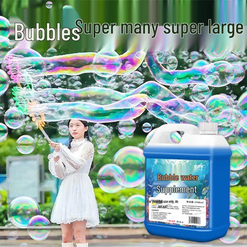 Non-Toxic Seven-Color Bubble Refill for Kids' Bubble Machines - No Water Needed