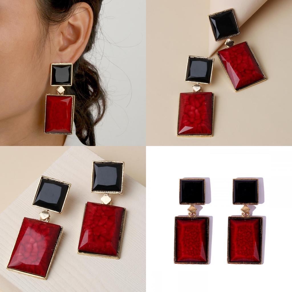 Minimalist Earrings Resin With Geometric Design For Women Summer Fashion
