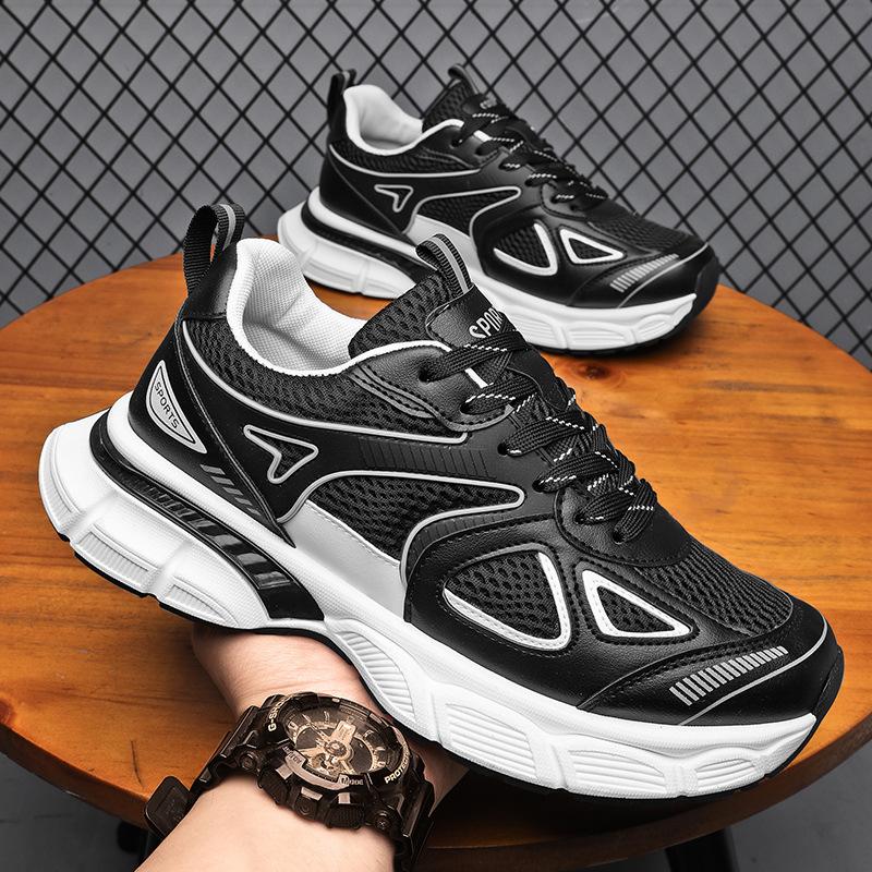 Large Size Men's Shoes Breathable and Versatile Platform Dad Shoes Men's New Mesh Sports Casual Running Shoes