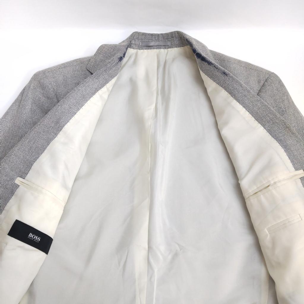 Hugo Boss Seidenmischung Maßgeschneiderte Jacke Herren S-M Grau(GEBRAUCHT)