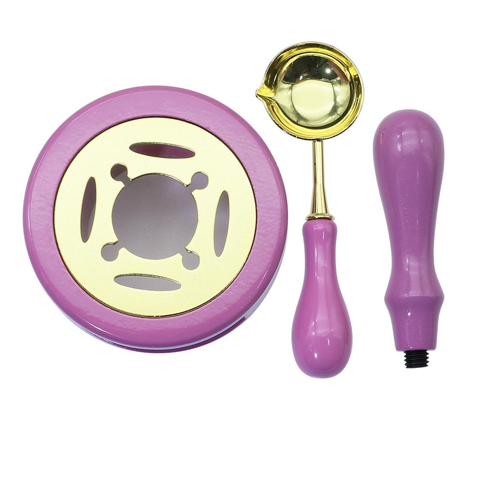 Wax Seal Melting Furnace Set with Handle & Spoon - Wooden Granule Furnace for Crafting