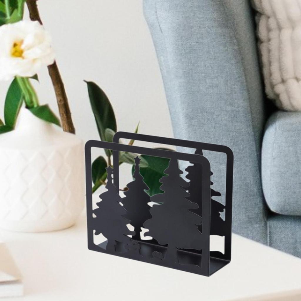 Stainless Steel Christmas Napkin Holder Stand Tissue Dispenser for Home Kitchen Tabletop Decoration Desktop Organizer