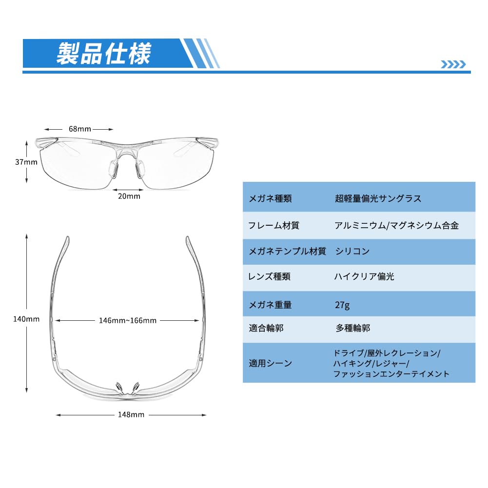 TT-Valley Polarized Sports Sunglasses with Ultra-Lightweight Metal Lenses and UV Protection for Driving, Baseball, Cycling, Night Fishing, Running,