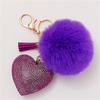 for Women's Bags Girls Ornaments Rhinestone Heart Rhinestone Keyrings Bag Pendant Pompom Keychains