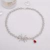 Spider Pendant Long Necklace Vintage Gothic Spider Blood Drop Clavicle Chain for Women Halloween Jewelry Gift Ornament