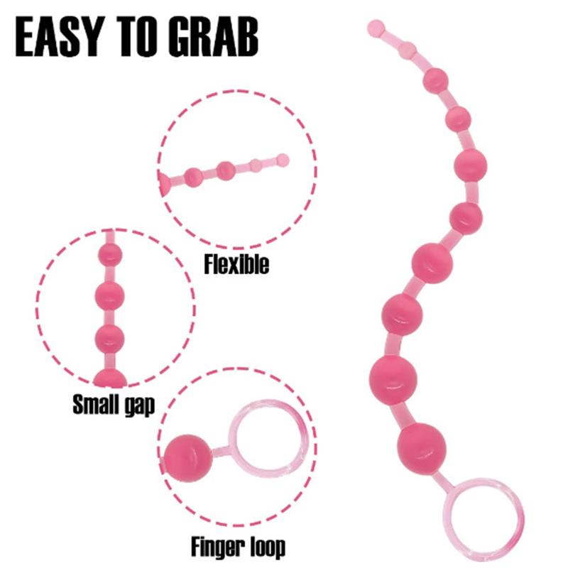 Jelly Anal Beads For Men And Women Vagina Plug Play Pull Ring Ball Butt Beads Stimulator Adult Sex Toy For Couples Gay Male