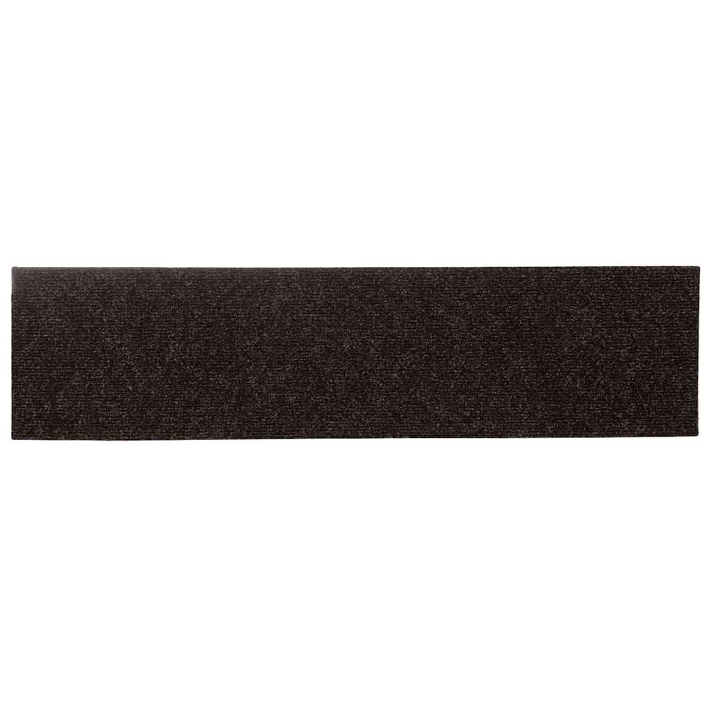 Self Adhesive Stair Treads 15 pcs 76 x 20 cm Dark Brown Rectangular