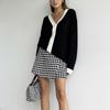 Hirsionsan, primăvară, toamnă, mozaic, tricot, cardigane femei, noi, un singur piept, vintage, pulovere coreene, haine la modă pentru femei