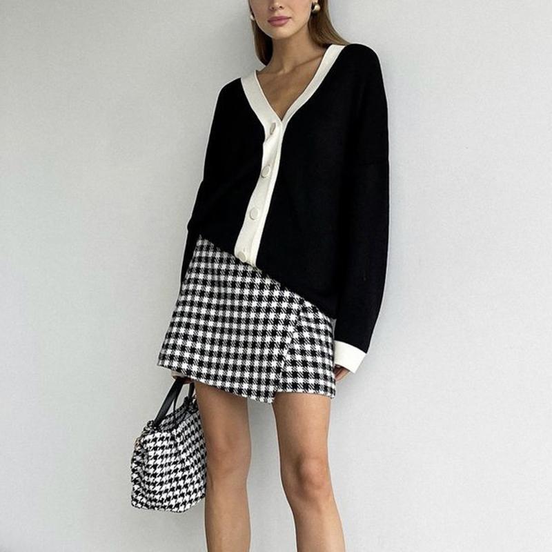 Hirsionsan Vår Høst Patchwork Strikkede Cardigans Kvinner Nye Single Breasted Vintage Korean Gensere Dame Trendy Yttertøy Klær