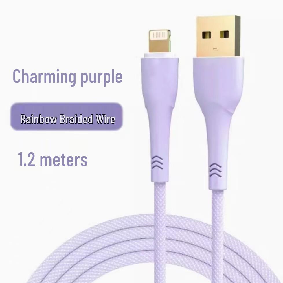 

Apple iPhone USB Fast Charging Cable - Compatible with iPhone 11/X/8 Plus/7 Plus/6s, Braided Design Titanium Silver