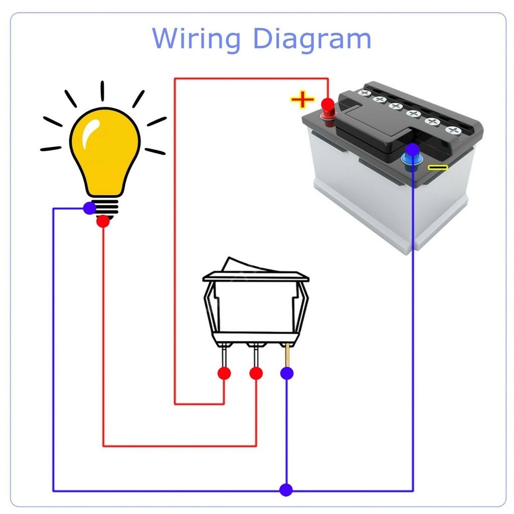 5Pcs/Set Waterproof Rocker Round Switch Toggle Red Blue LED Light Car Auto Boat Dash ON/OFF SPST Button Luminescence Accessories