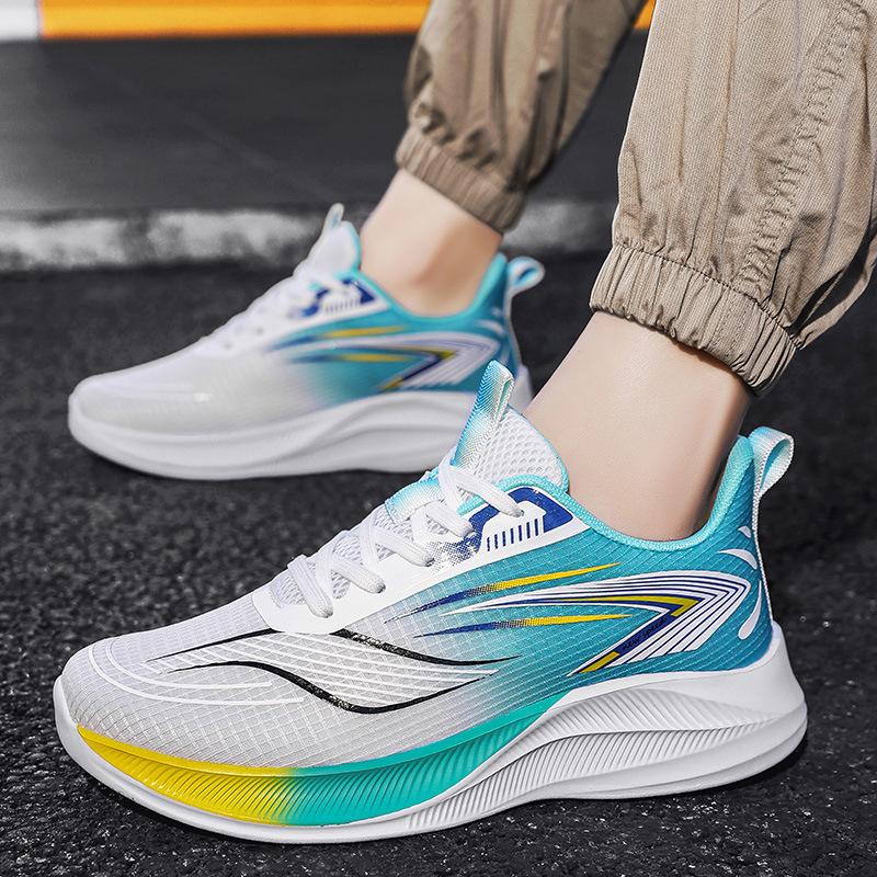 New Running Shoes Men and Women Couples Mesh Breathable Fly-woven Shoes Lightweight Shock Absorption Non-slip Fashion Casual Jogging Shoes