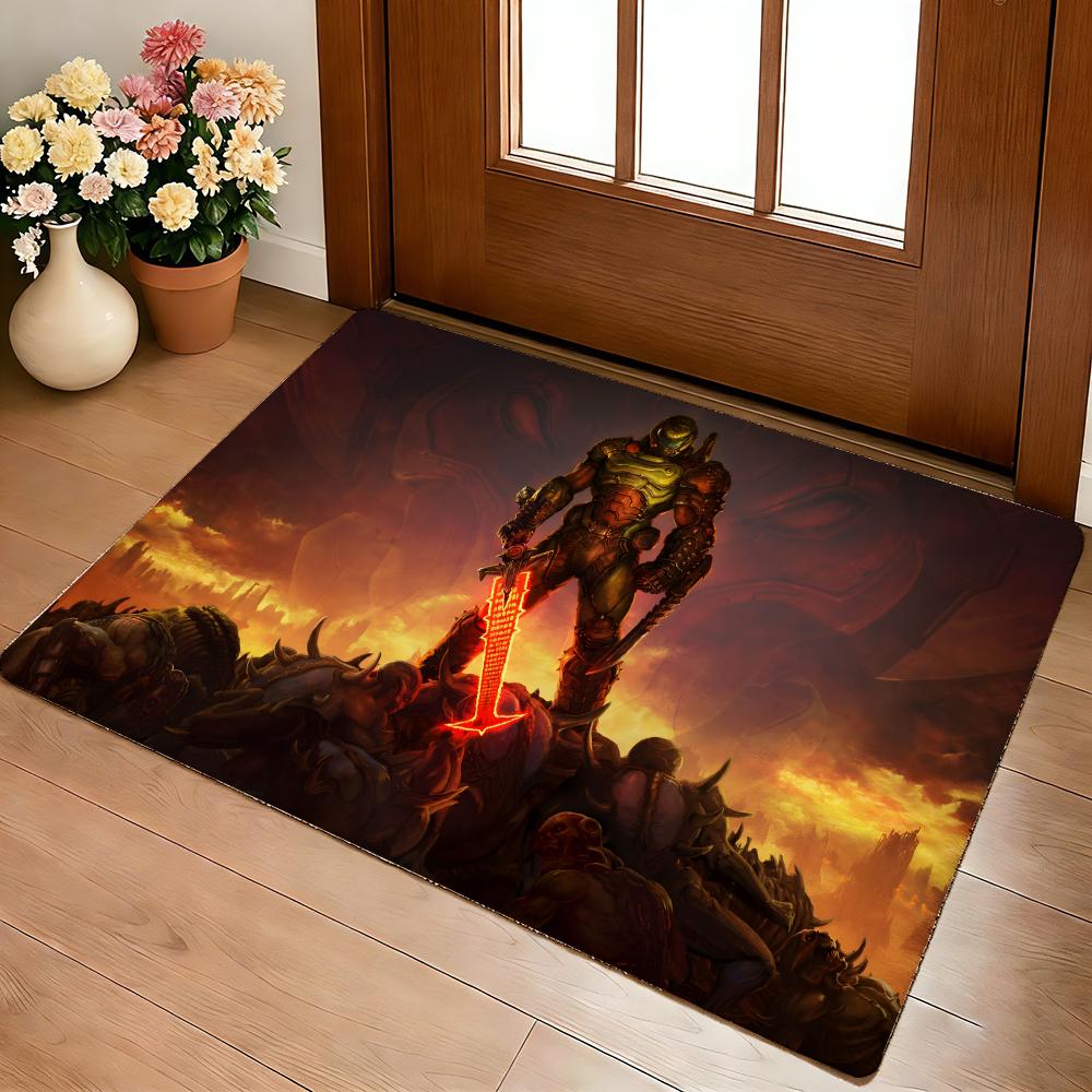 Shooting Game D-Doom Floor Mat Cozy Flannel Soft Thick Non-Slip Mat For Living Room Bedroom Kitchen Decor Rugs