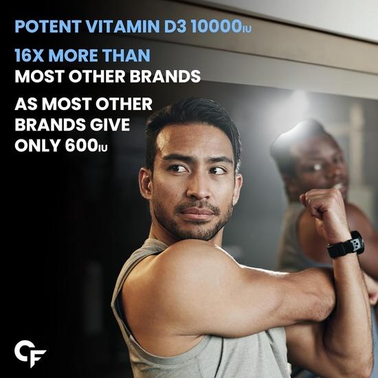 Carbamide Forte Vitamin d3 10000iu | Chewable Vitamin D Tablets | D3 Supplement for Bone & Immunity  | Orange Flavour - 60 Tablets