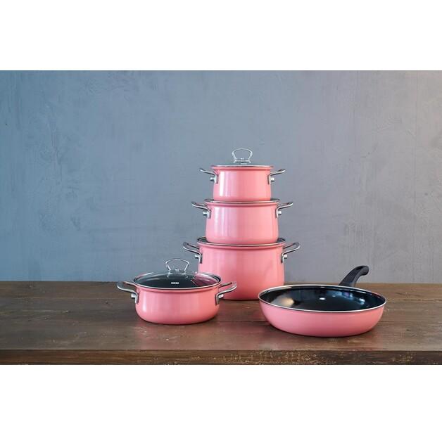 Enameled Frying Pan Riess 24 Cm, Pink (0042-114)