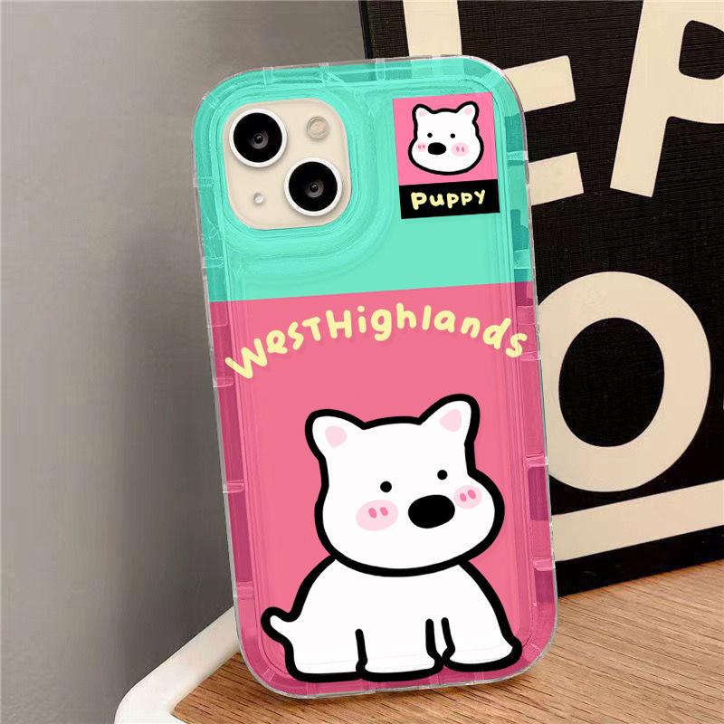 Cute cartoon puppy for iPhone17promax mobile phone case Apple 15 airbag 14/13 factory 16th generation