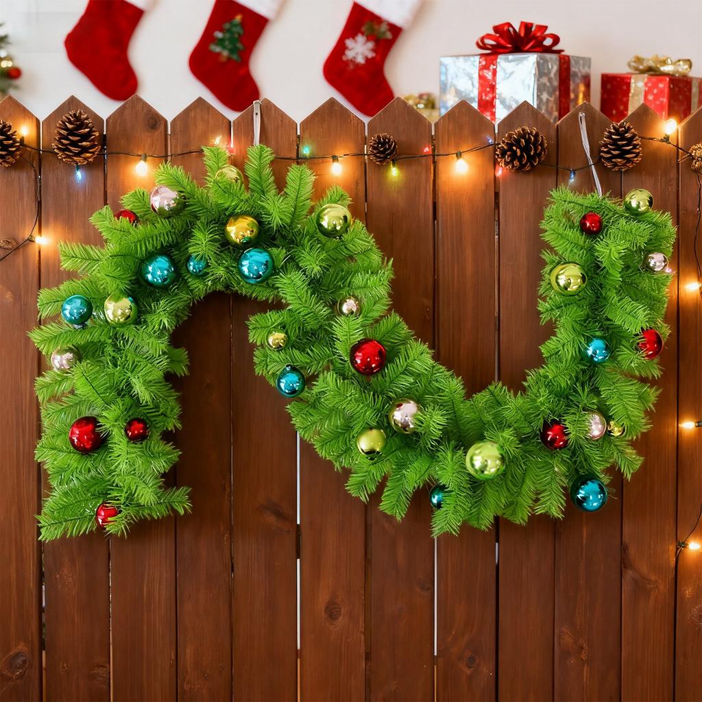 Christmas Rattan, Encrypted Christmas Decoration Rattan, Door Rattan Door Decoration, 9 Feet 50 Lights