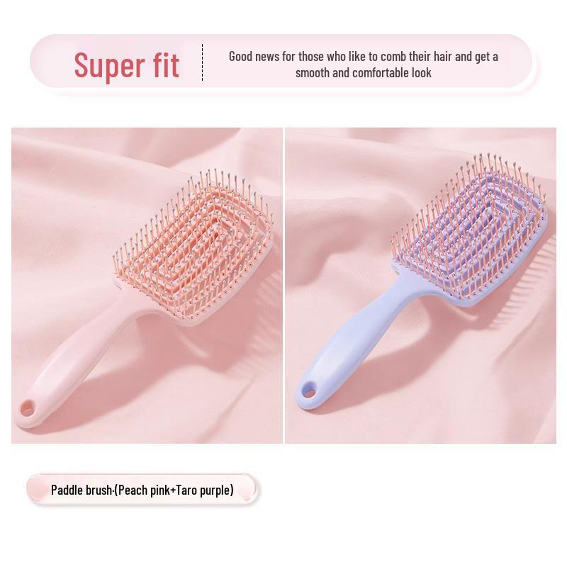 Cherry Blossom Pink Fluffy Large Curl Vent & Massage Hair Brush for Women