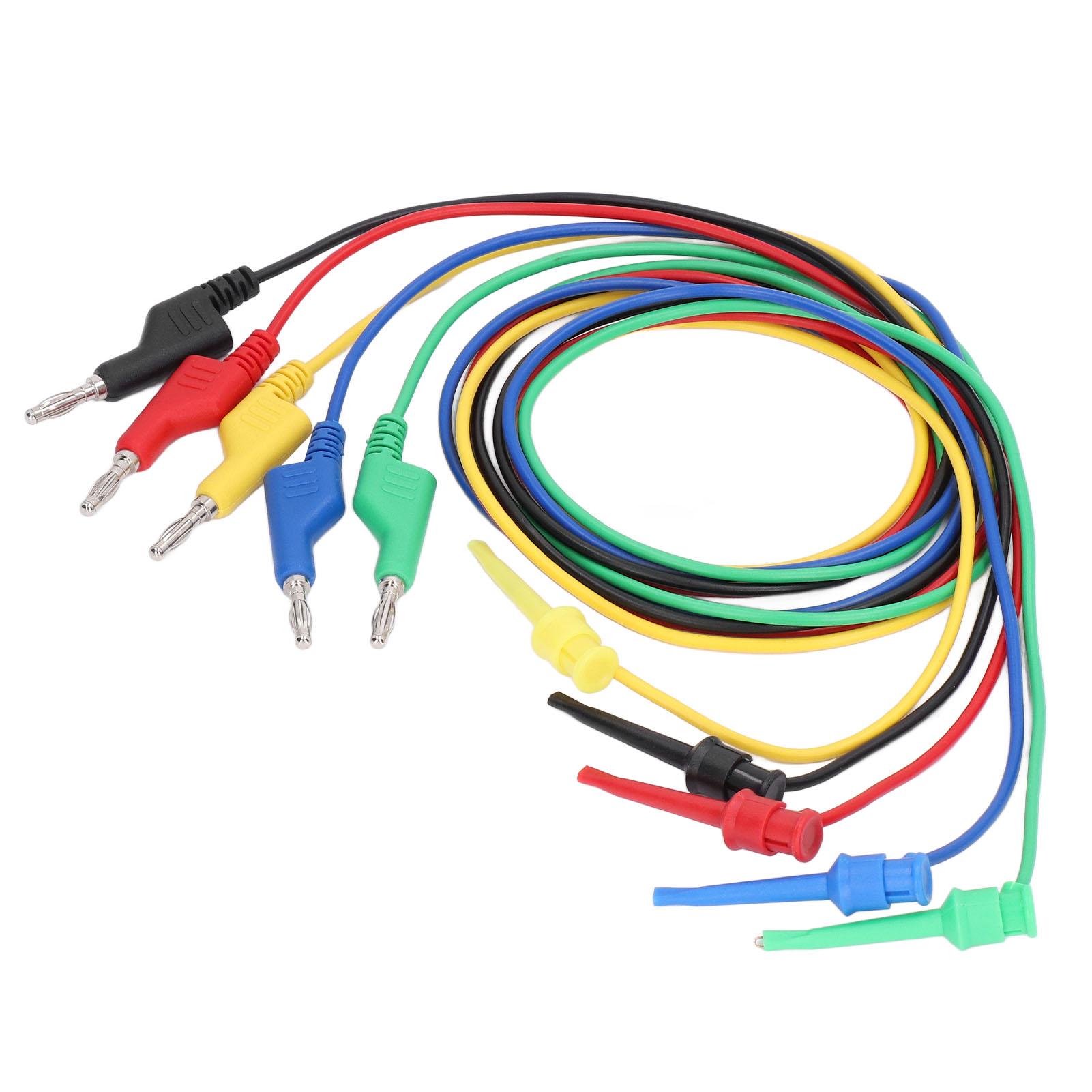 

5Pcs Banana Test Multi Meter Testing Cable Line Wire 30VAC 60VDC 15A for Maintenance