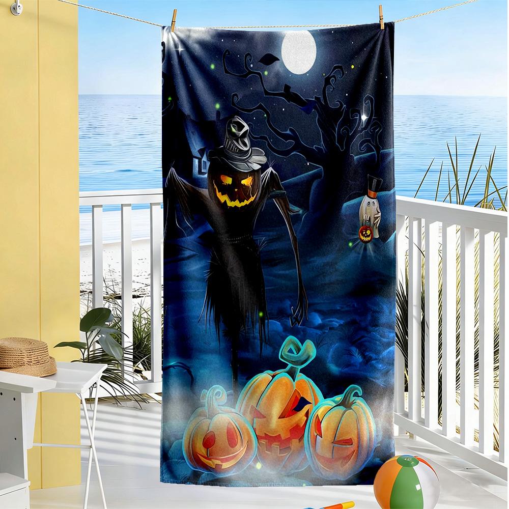 Halloween Beach Towel Soft Durable Quick-Dry Comfortable Lightweight Suitable for Sports, Travel, Swimming, Yoga, Bathroom, Beach, And Pool