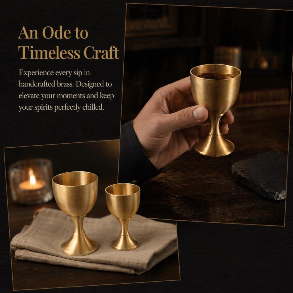 2pcs Vintage Mini Wine Glasses Brass Chalice Goblet Party Wedding Graduation Anniversary Christmas