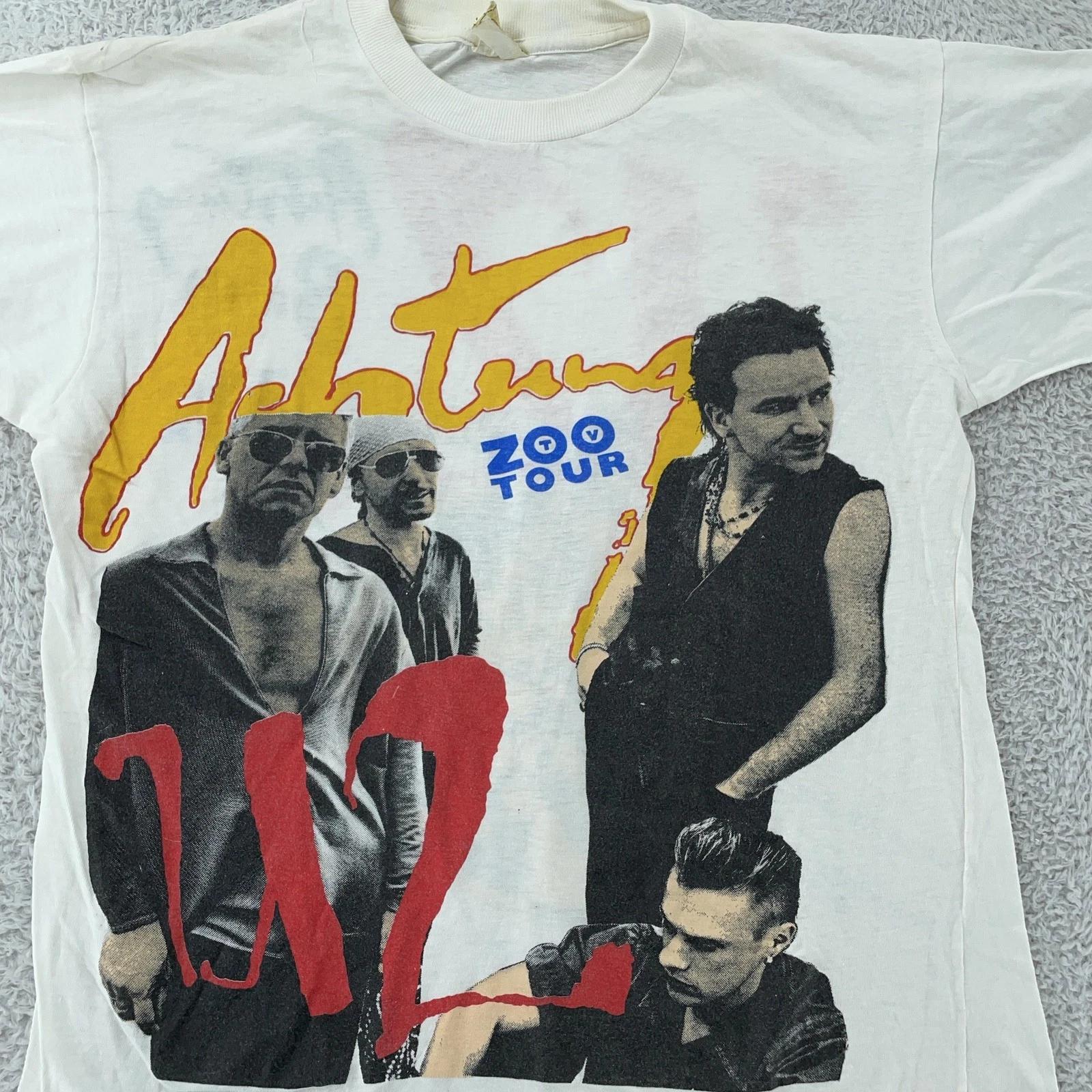 Vintage 1992 U2 Achtung Baby Zoo TV Tour Shirt Mens XS Rock Concert Band 90s XL
