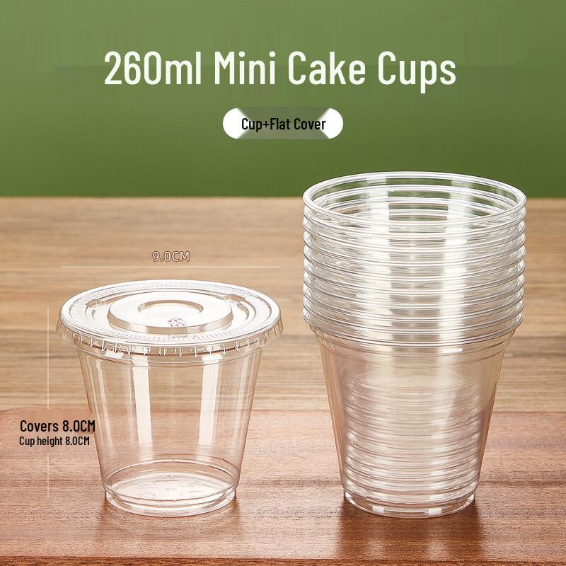 Disposable Mini Dessert Cups with Flat Lids