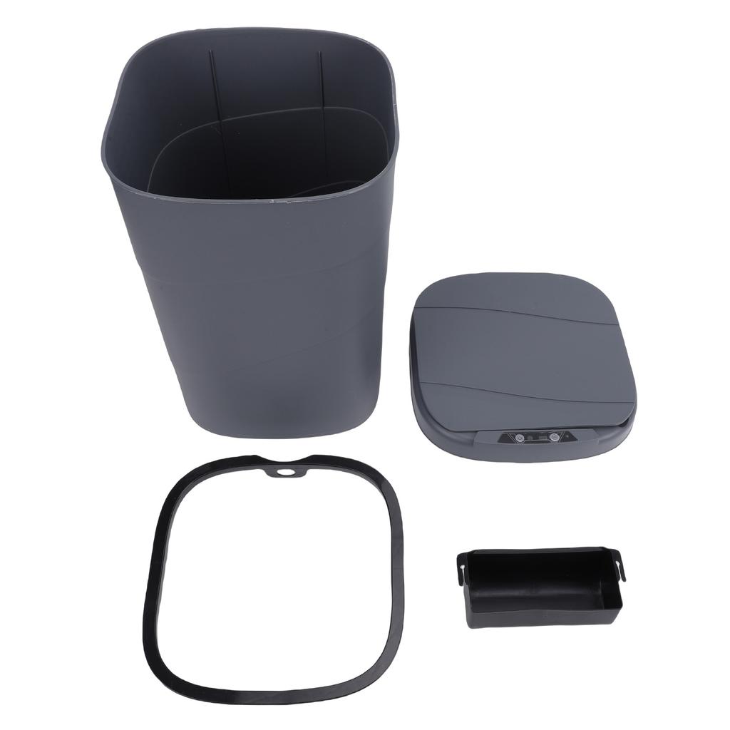 Motion Sensor Trash Can 18L Automatic Touchless Garbage Bin with Blue Luminous Press Ring for Bathroom Kitchen Living Room