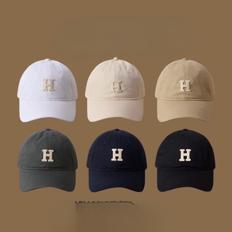 

Letter Baseball Cap Men and Women Big Face Soft Top Couple Sports Hat Korean Style Versatile Baseball Cap Adjustable