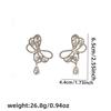 Silver Needle Butterfly Rhinestone Zirconia Stud Earrings – Elegant and Versatile for Women