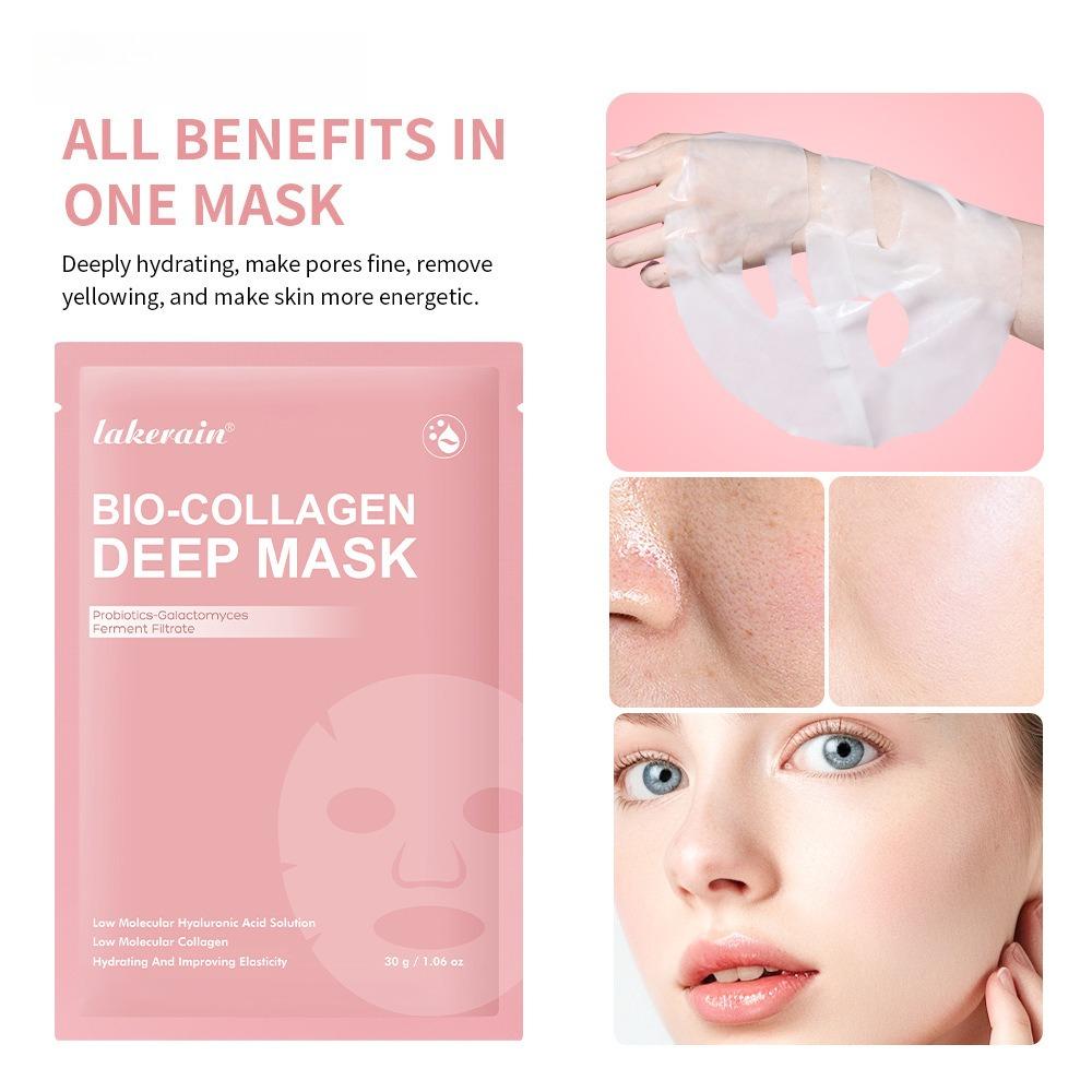 Set Maschere Viso Idratanti al Bio-Collagene 4 Pezzi Maschera Idrogel Idratante Profonda Maschera da Notte Affinante per i Pori Cura della Pelle