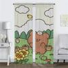 Cut Cartoon Animal Kitchen Curtains for Camera Shades Blackout Curtain for Room 2 Panel Partition Home Interior Curtains Living