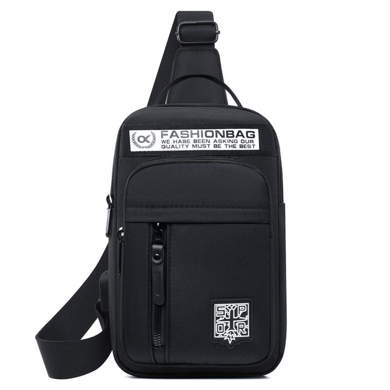 Breast bag men's high-end new single shoulder satchel casual fashion Oxford cloth chest bag outdoor sports lightweight backpack