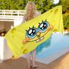 Magic Shark Cute S-Spongebobs Bath Towel Microfiber Soft Water Absorbing Breathable For Girl Kids Decorative Beach Towel