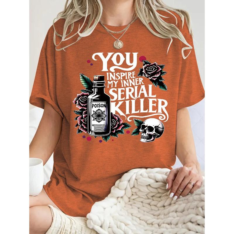 Short Sleeve Women's T-Shirt Halloween Pattern 3D Printing Loose Casual Sports Fashion Creative Novelty T-Shirt
