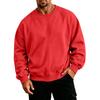 Men's Plus Size Neck Long Sleeve Sweatshirt - Casual Loose Fit Pullover Top for Fall and Winter
