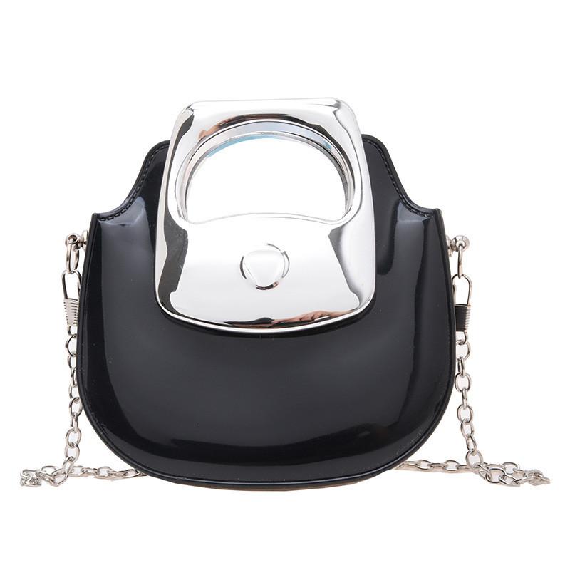 Pvc Mini Chain Shoulder Bag With Clasp Closure For Daily Casual Use