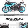 1/9 Scale Yamaha R1M Motorcycle Die Cast Model Car Alloy Metal Desktop Trendy Toy Decorations Sound & Light Birthday Gifts with Friend