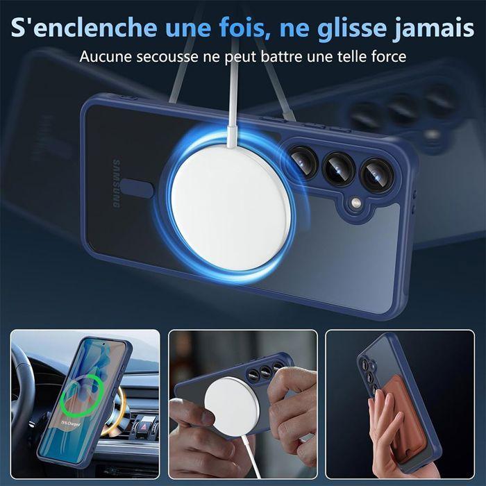 Coque - BOOLING - pour Samsung Galaxy S24 -Protection Rigide - Bleu Marine - 2 Verres Trempés