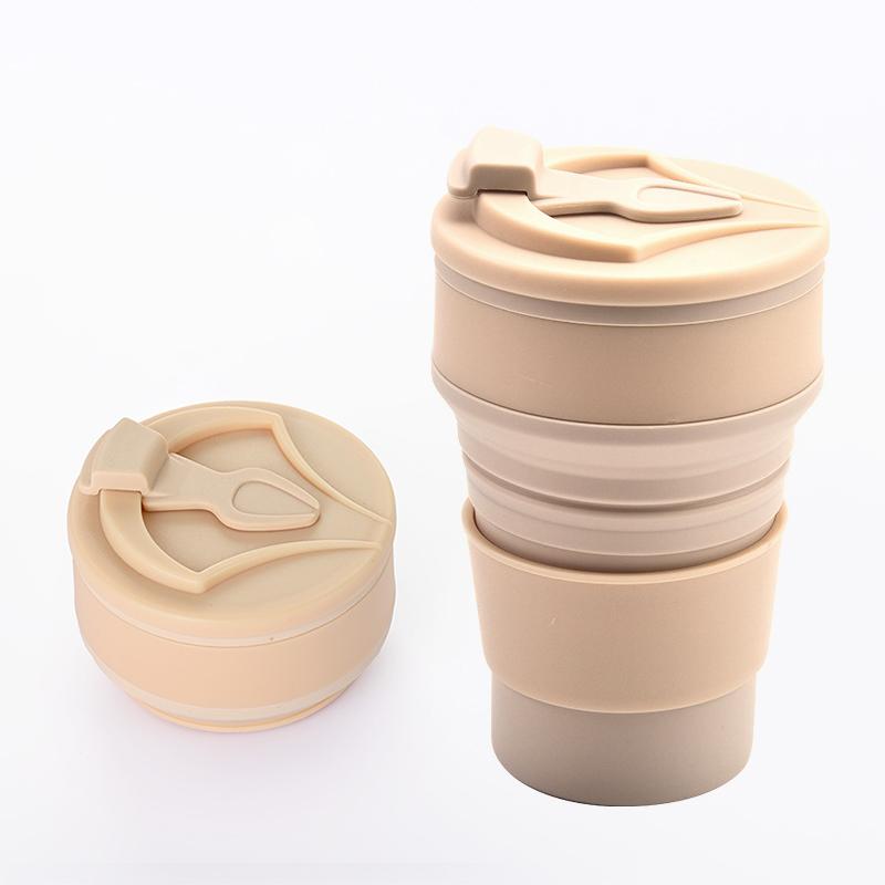 

OLIKEI 500 мл портативная складная силиконовая кружка без BPA спортивная бутылка для воды уличная дорожная выдвижная чашка спортивные чашки для воды 350ml розовый